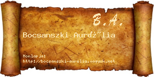 Bocsanszki Aurélia névjegykártya